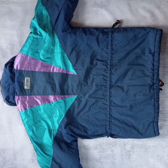 VINTAGE 90s JUPA Sports Color Clock Purple Blue Winter Ski Jacket - Picture 12 of 13